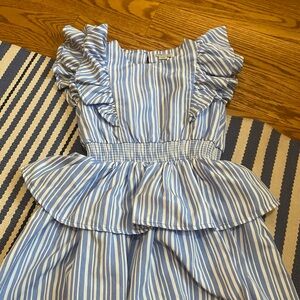 Blue and White Striped Dress